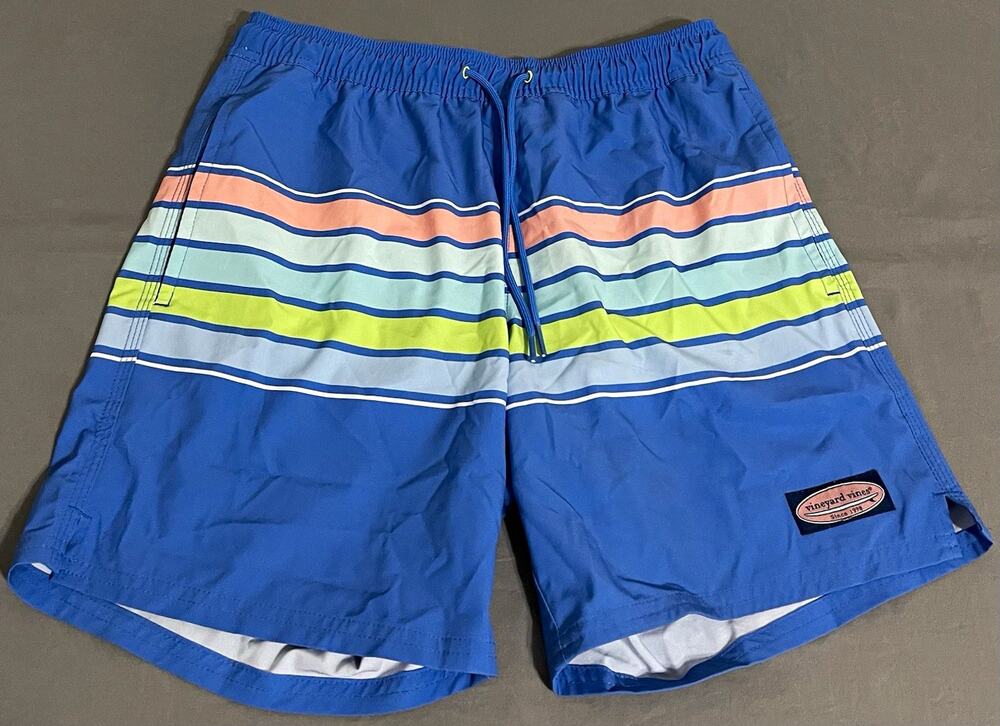 Vineyard Vines Chappy Swim Trunks Men’s XS Moonshine Multi Stripe 1M001290